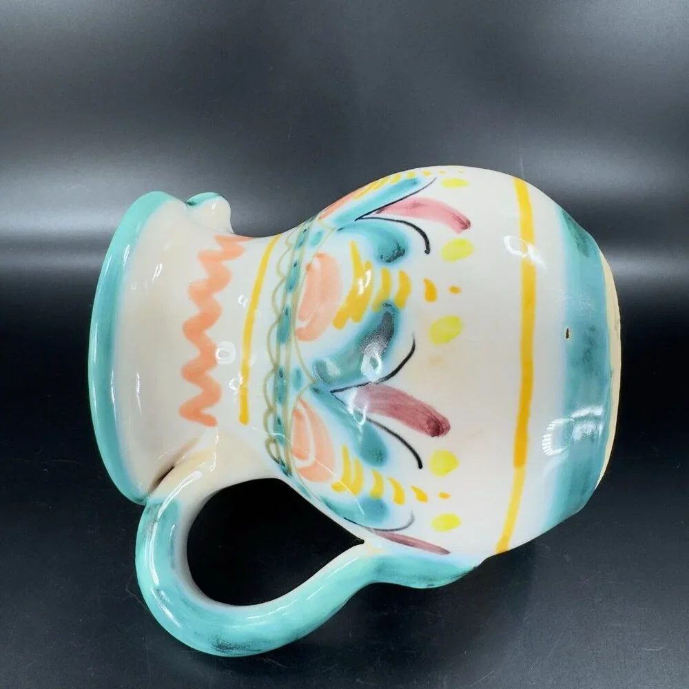 Vintage La Gartera Art Potter Jug Pitcher Toledo Spain signed Pottery Hand Made‎